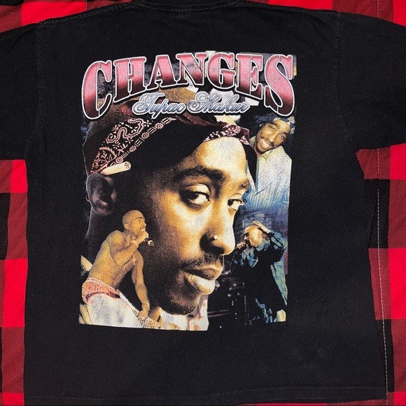 90s Vintage graphic Tupac Shakur t shirt - Picture 2 of 3